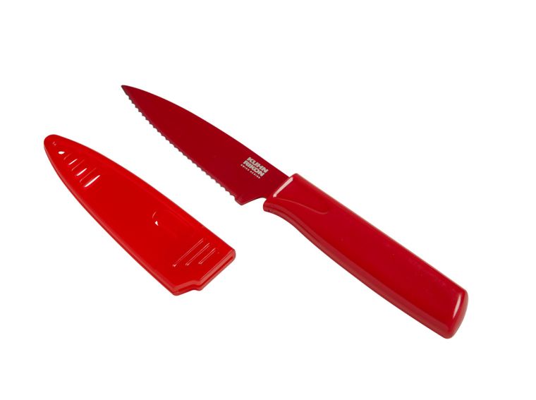 TC17343R Top Cutlery Paring Knife Micro Serrated Red