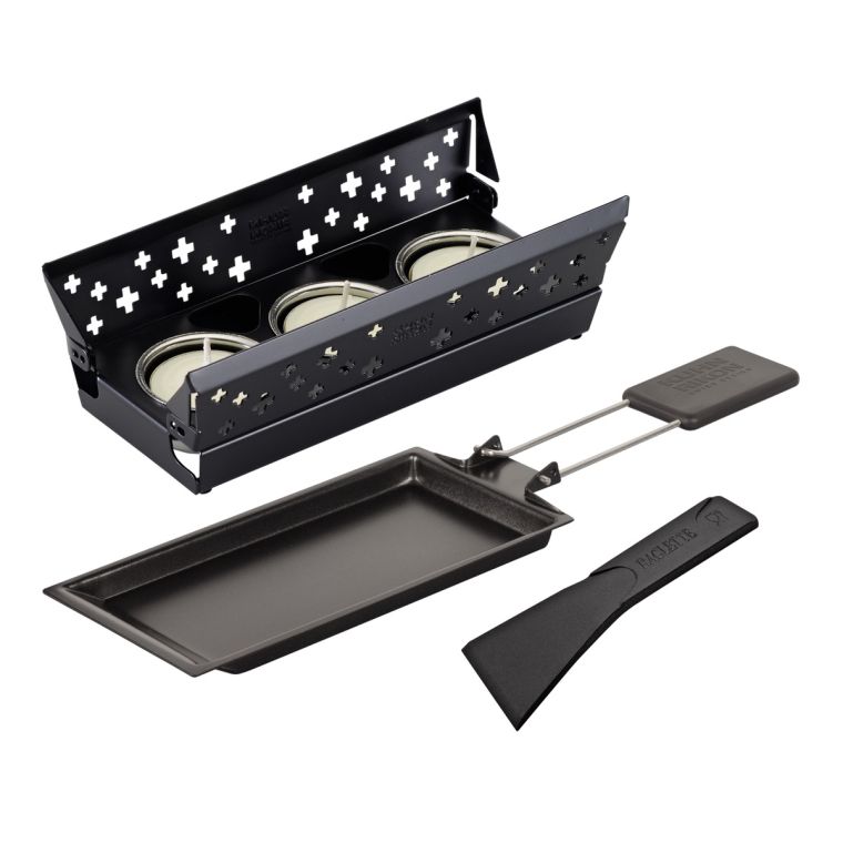 COOKUT Lumi Raclette Heated by Candle, Black, Set of 4